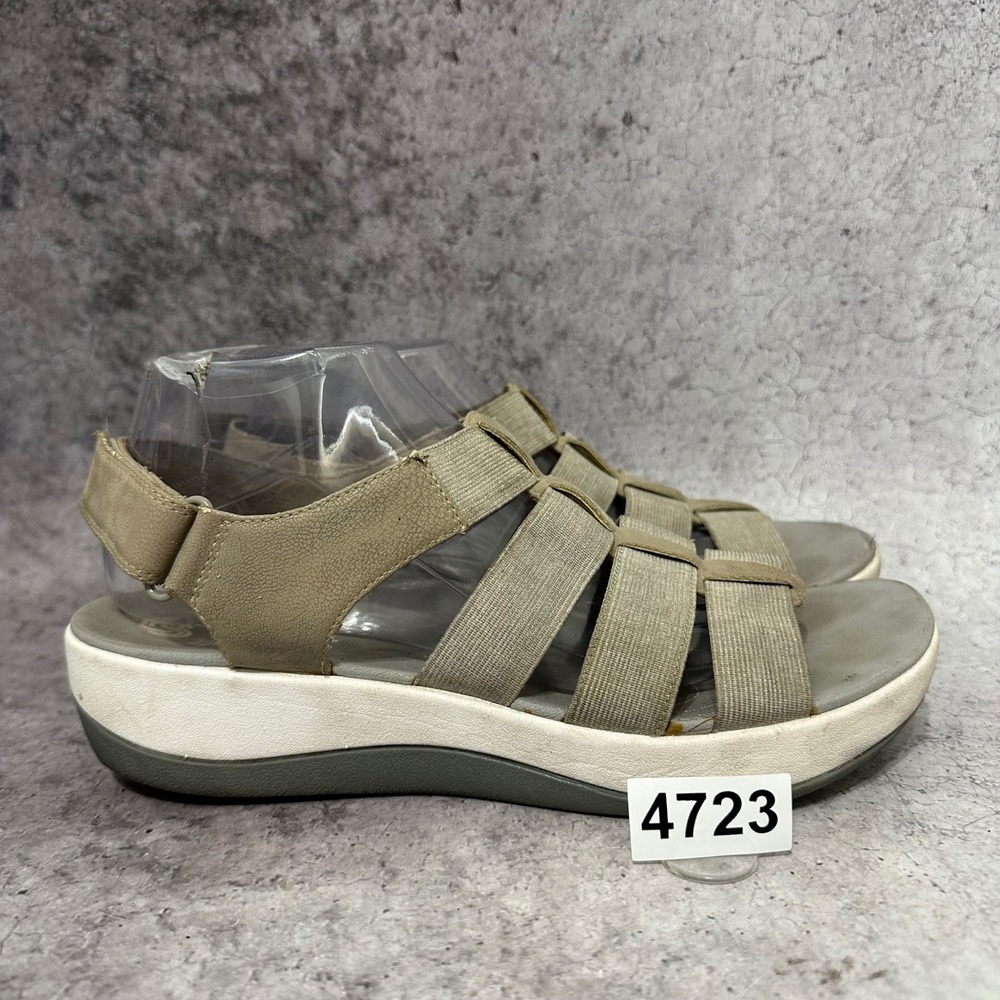 Clarks Arla Shaylie Sandals Womens 10 Grey Cloudsteppers Strappy Wedge